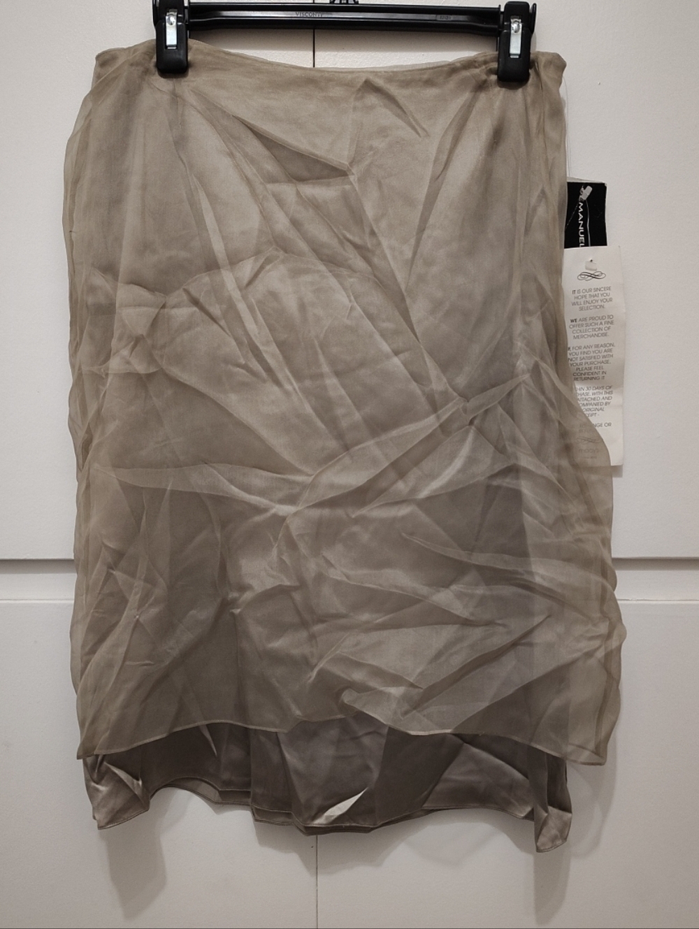 Vtg EMANUEL UNGARO Silk Skirt Taupe Sheer Layered 90s Boho Fairy NWT Size 12/46